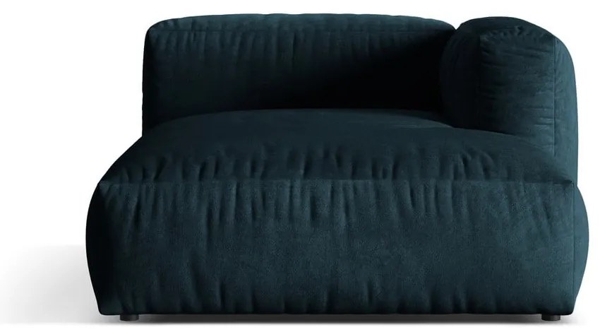 Modul pentru canapea modulară albastru închis cu tapițerie din catifea (cu colț pe partea dreaptă) Martina – Micadoni