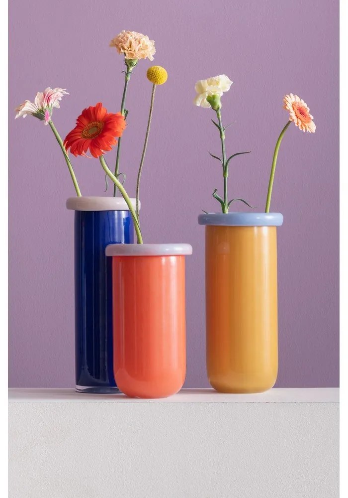 Vază portocalie din sticlă (înălțime 25 cm) Plegado – PT LIVING