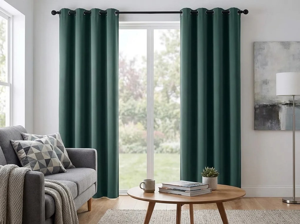 Draperie turcoaz OXFORD 140x250 cm Agatat: Inele metalice