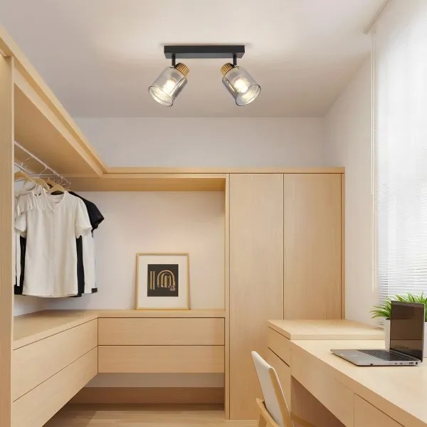 Brilagi - Spot HYGGE 2xE14/15W/230V negru/fumuriu