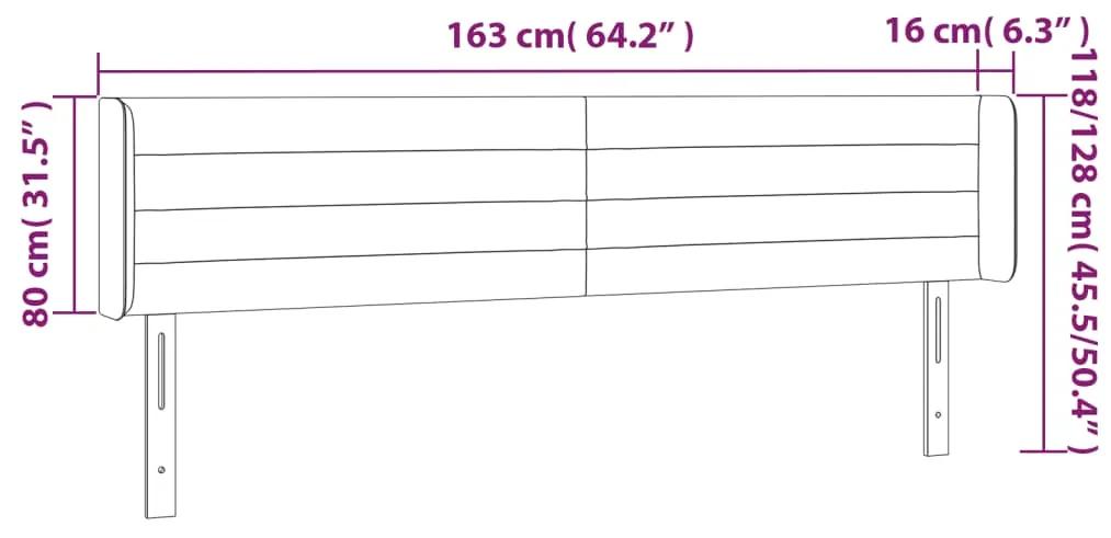 Tablie de pat cu aripioare negru 163x16x78 88 cm textil 1, Negru, 163 x 16 x 78 88 cm