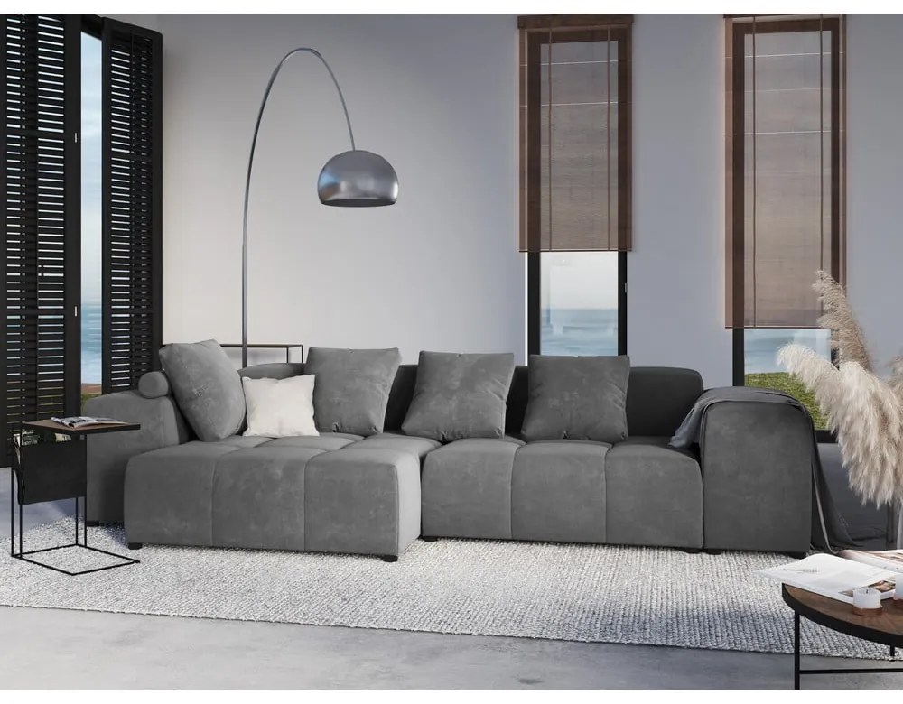 Cotieră pentru canapea modulară gri cu tapițerie din catifea Rome Velvet - Cosmopolitan Design