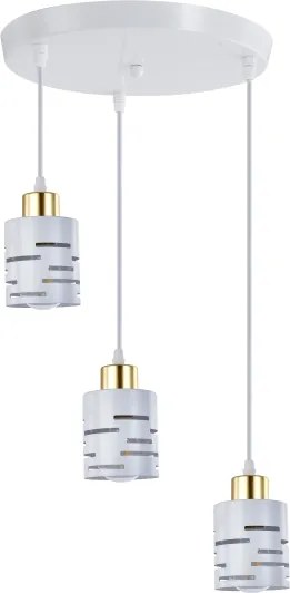 Lustră pe cablu ELEN 3xE27/35W/230V Ø 29 cm alb/auriu