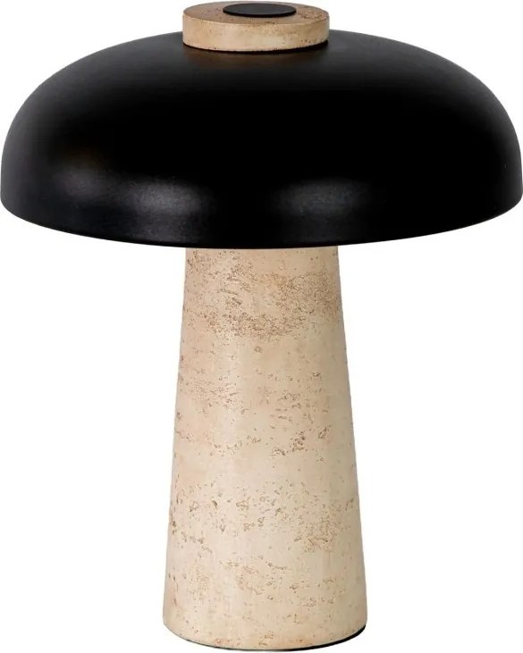 Lampa de masa din otel negru si marmura portelanata