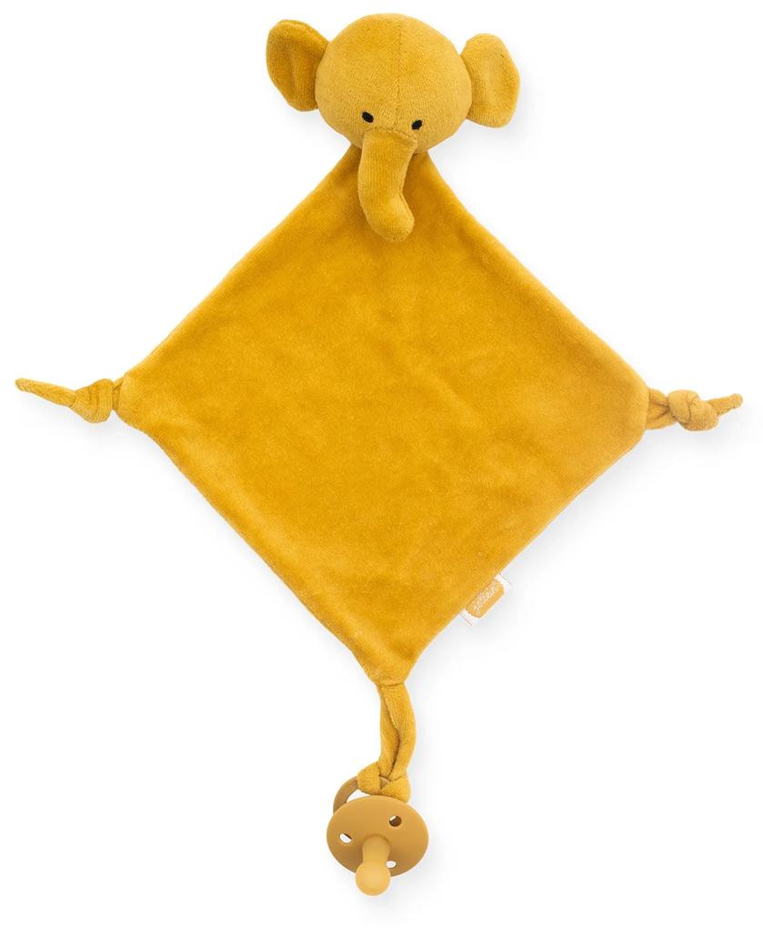 Jucarie paturica Jollein elefant, Mustard