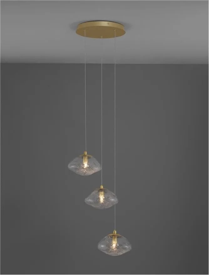 Lustra moderna cu 3 Pendule design decorativ KING aurie