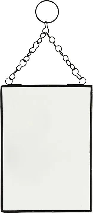 Oglinda dreptunghiulara neagra din fier 13x18 cm Keri Mini Madam Stoltz