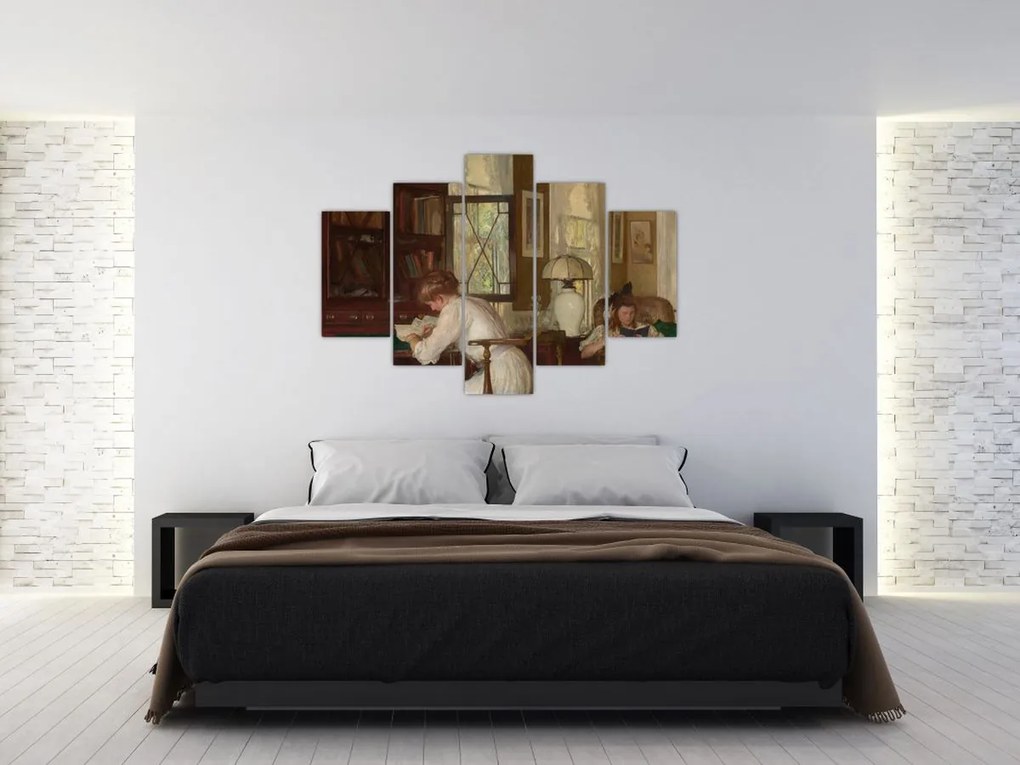 Tablou - Edmund Tarbell, Josephine and Mercie, reproducere (150x105 cm)