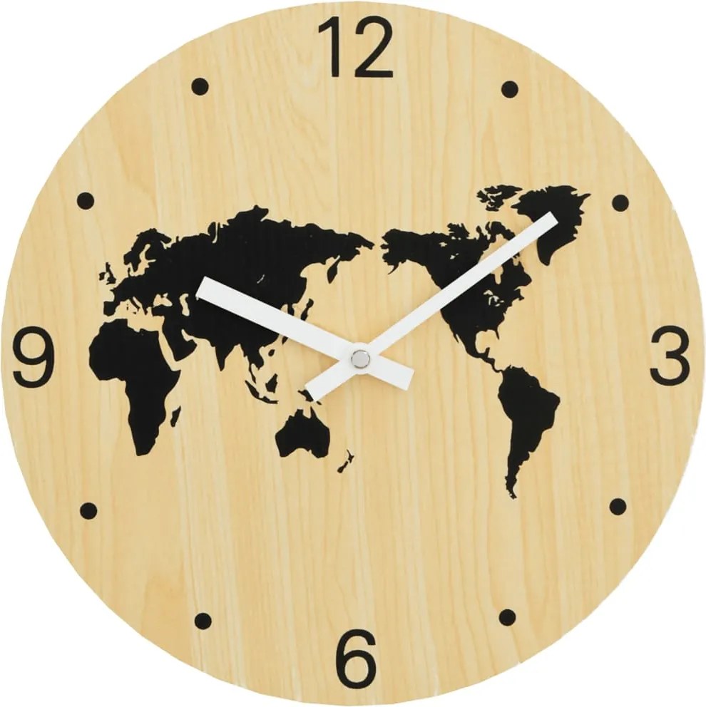 vidaXL Ceas de perete galben și negru, Ø30 cm, lemn prelucrat