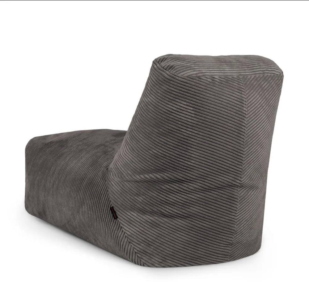 Fotoliu bean bag negru cu tapițerie din catifea reiată Tube – SLOWDOWN