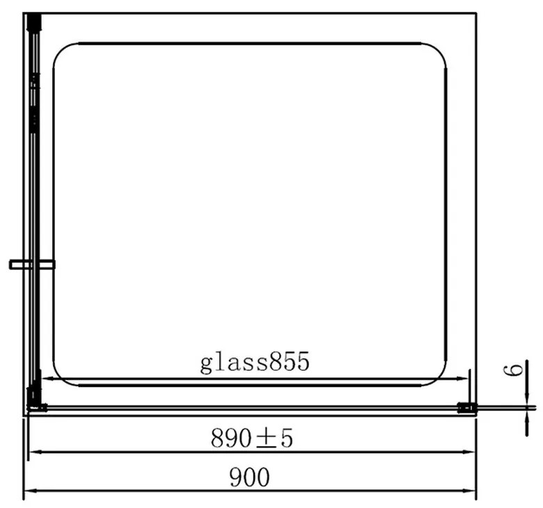 Cabina dus patrata culoare crom 90x90 cm, Mediterraneo, Andina 900x900 mm