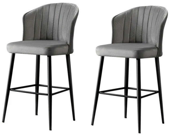Set de scaune de bar Rubi Grey and Black, 2 buc., 2 buc.