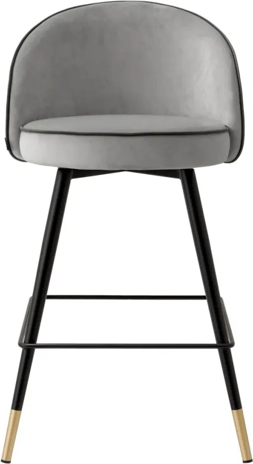 Set de 2 scaune de bar pivotante, design LUX, Counter Stool Cooper gri deschis