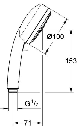 GROHE 27575002 - Duș de mână TEMPESTA COSMOPOLITAN 100 4” crom lucios