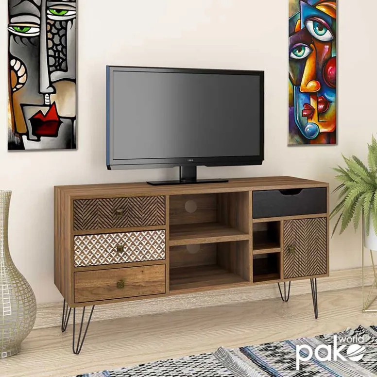 Comoda TV Boho Walnut - Negru