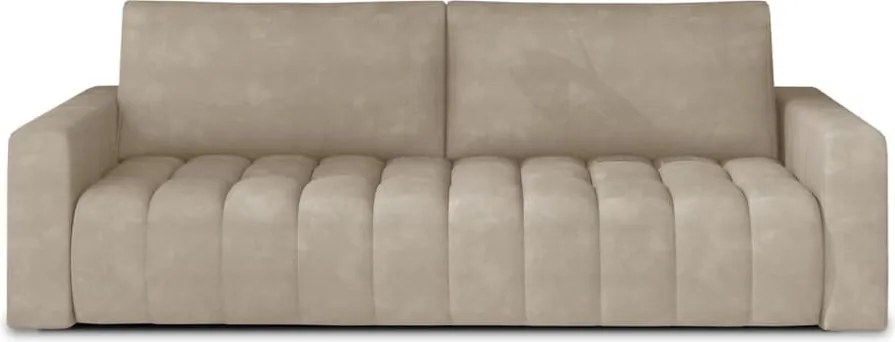 Canapea bej extensibilă/cu spațiu de depozitare cu tapițerie din catifea 247 cm Lazaro – ELTAP