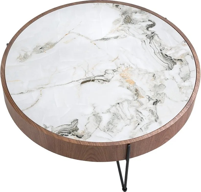 Masuta de cafea deosebita design LUX Walnut-Marble