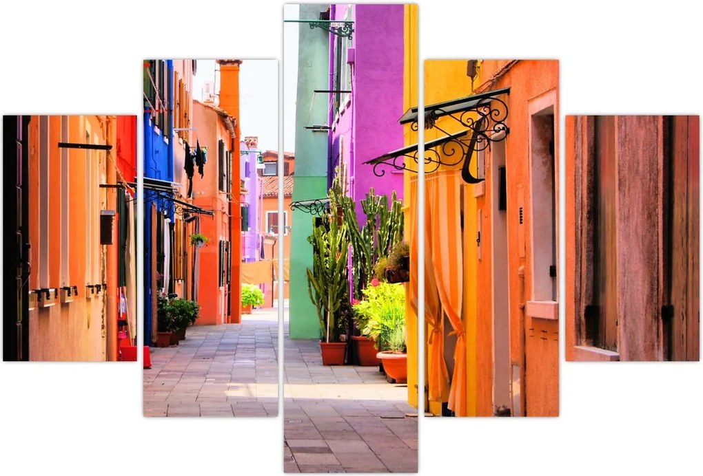 Tablou - Casa colorată în Burano, Veneția (150x105 cm)