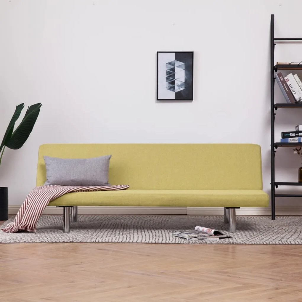 282197 vidaXL Canapea extensibilă, verde, poliester