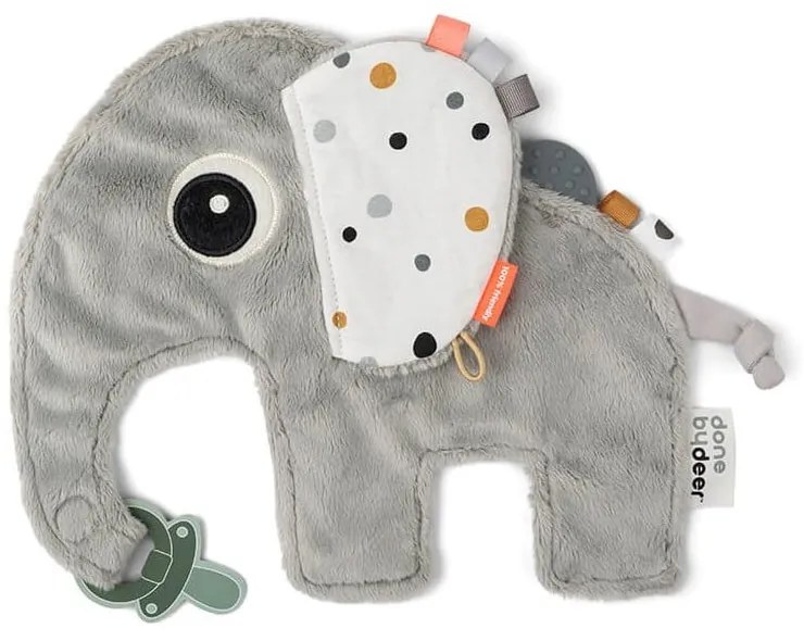 Jucărie gri cu clip de suzetă Elphee - Done by Deer