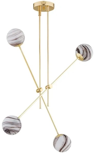 Lustră pe tijă Argon 1840 ABSOS 4xE14/7W/230V auriu