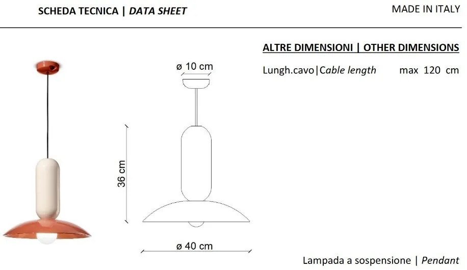 Pendul ceramic design italian realizat manual PAU