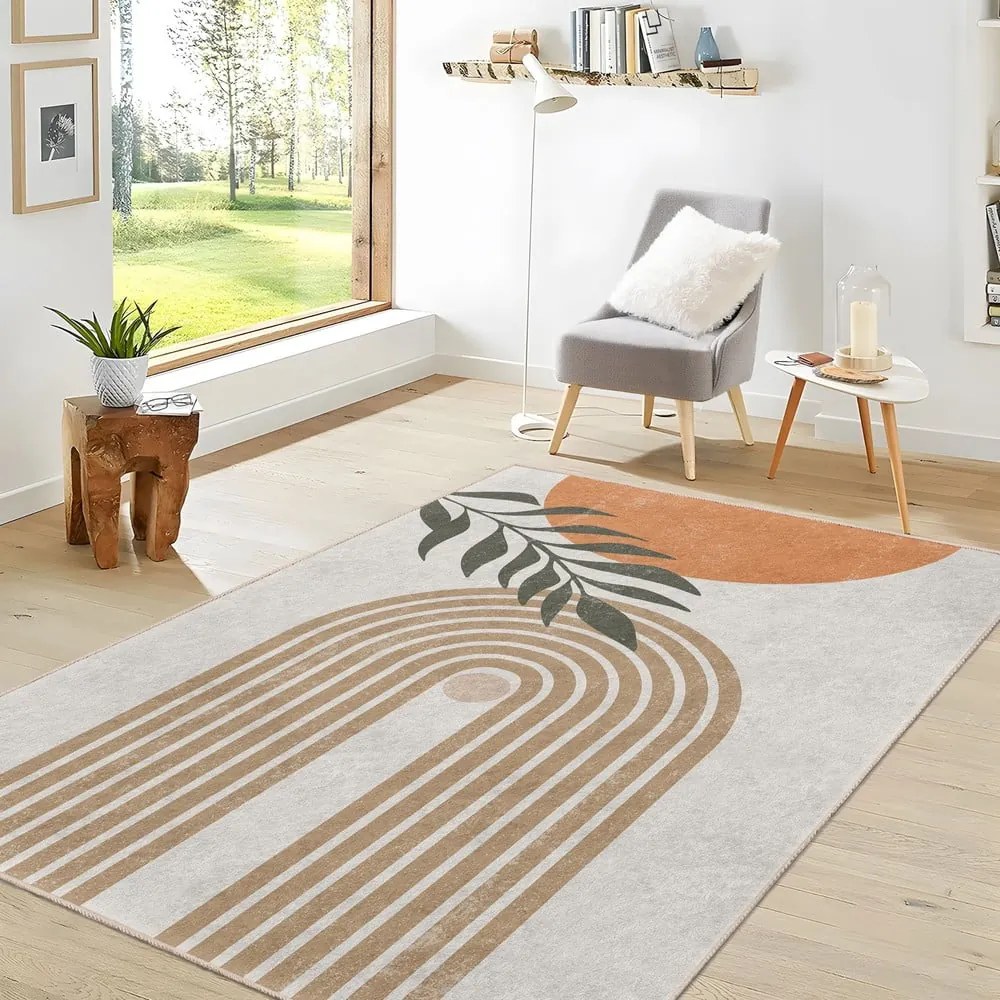 Covor crem lavabil 80x150 cm Dot Arch – Mila Home