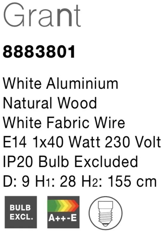 Pendul design modern Grant alb NVL-8883801