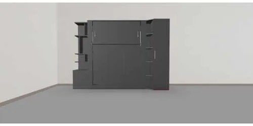 Set pat rabatabil dublu (150X200)+biblioteca(50)+cross+dulap(50) - NOVA SMALL SET