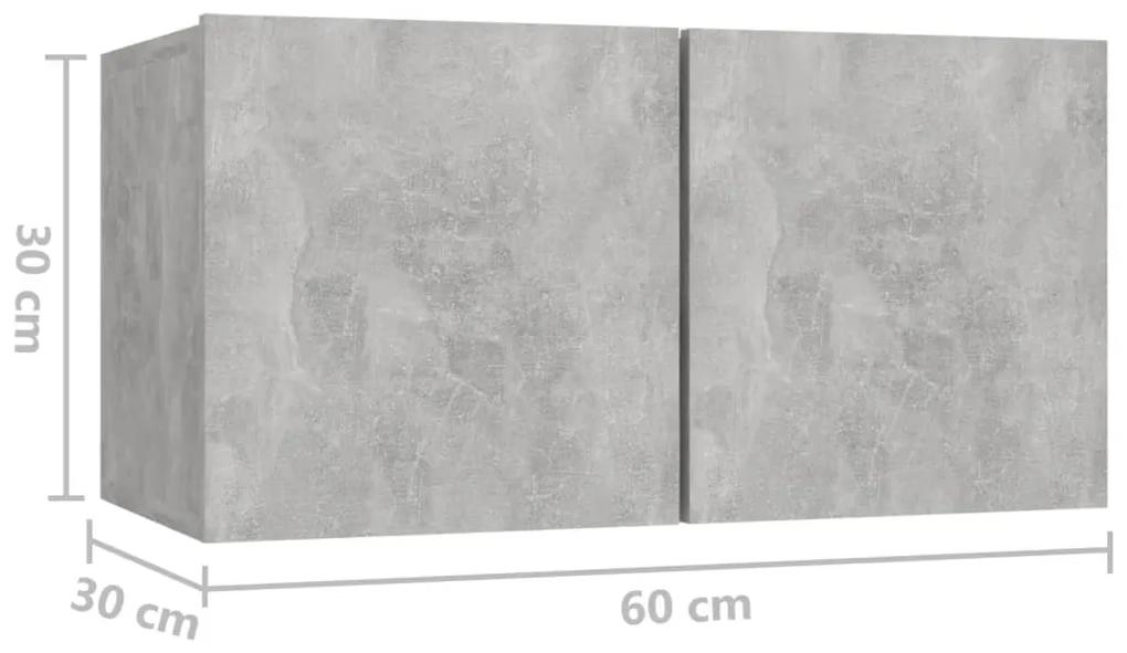 Set de dulapuri TV, 7 piese, gri beton, PAL 7, Gri beton, 80 x 30 x 30 cm
