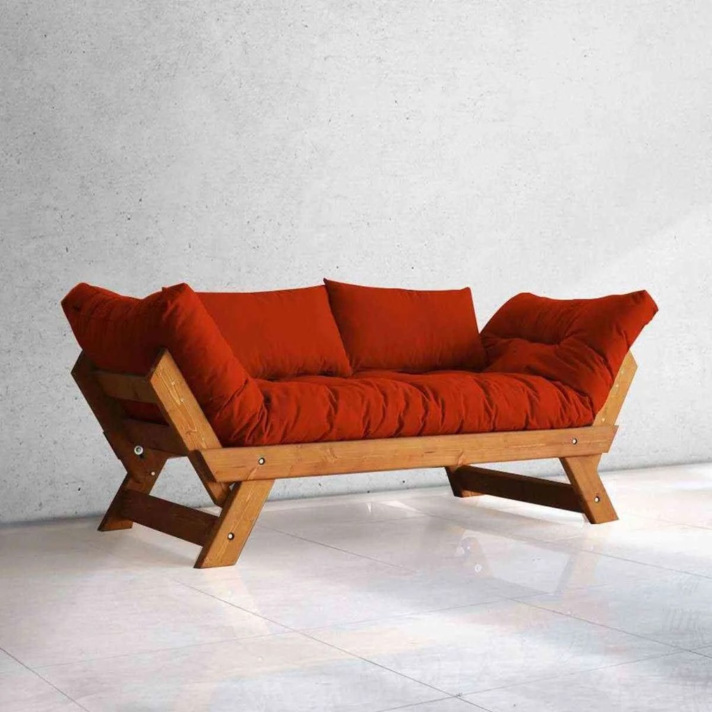 Canapea Extensibila din Lemn, Adalar Rosu,180x85x75