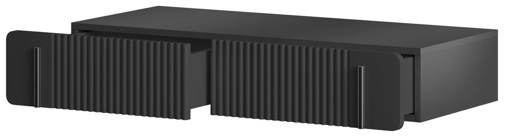 Masă de toaletă Malmi 100 cm suspendată - negru mat / negru