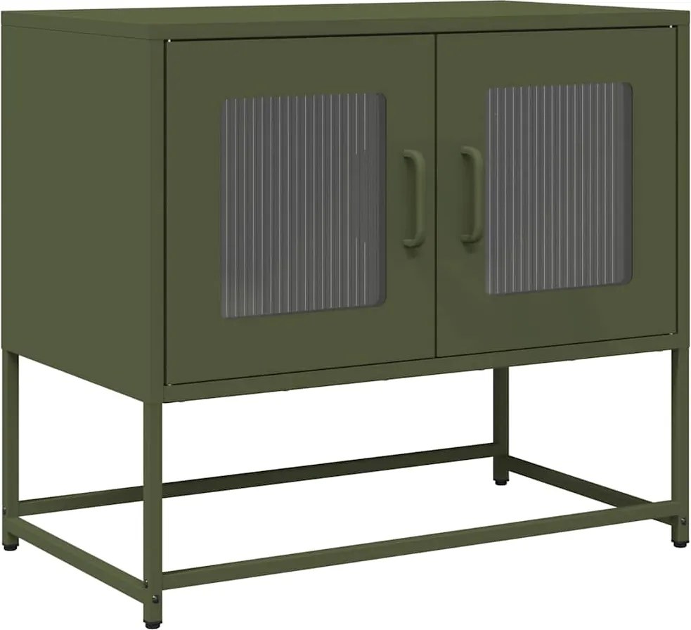 vidaXL Dulap TV, verde măsliniu, 68x39x60,5 cm, oțel laminat la rece
