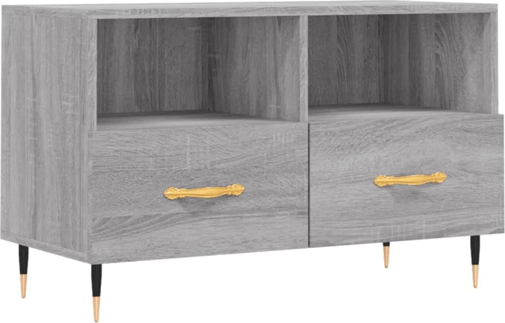 vidaXL Comodă TV, gri sonoma, 80x36x50 cm, lemn prelucrat