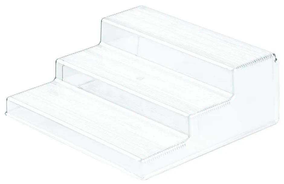 Suport transparent cu 3 etaje pentru bucătărie iDesign Linus, 22 x 25,5 cm