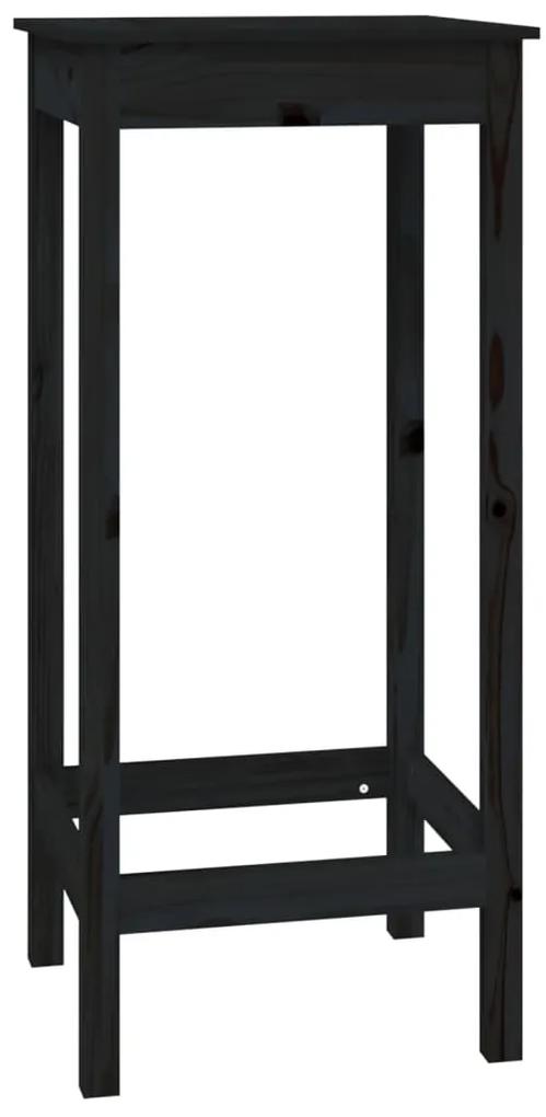 822151 vidaXL Masă de bar, negru, 50x50x110 cm, lemn masiv de pin