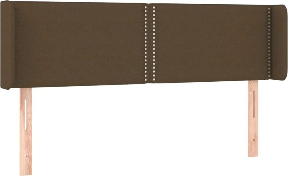 vidaXL Tăblie de pat cu aripioare maro închis 147x16x78/88 cm textil