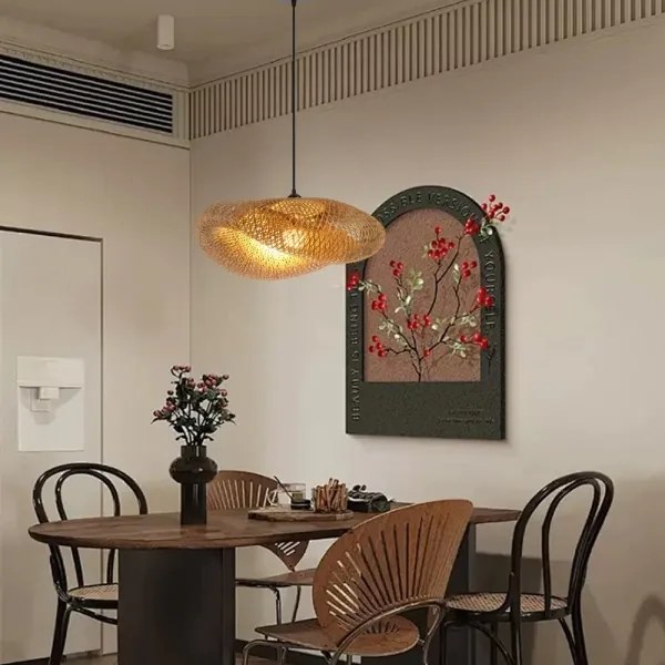 Lustră pe cablu Immax 08269L HILO 1xE27/40W/230V d. 60 cm bambus