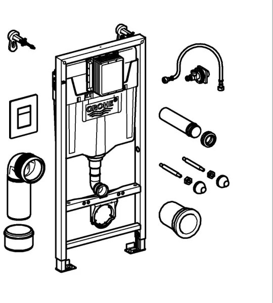 GROHE 38772001 - Set de instalare pentru montaj frontal RAPID SL 1,13 m