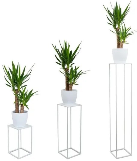 Suport pentru flori 70x24 cm, alb