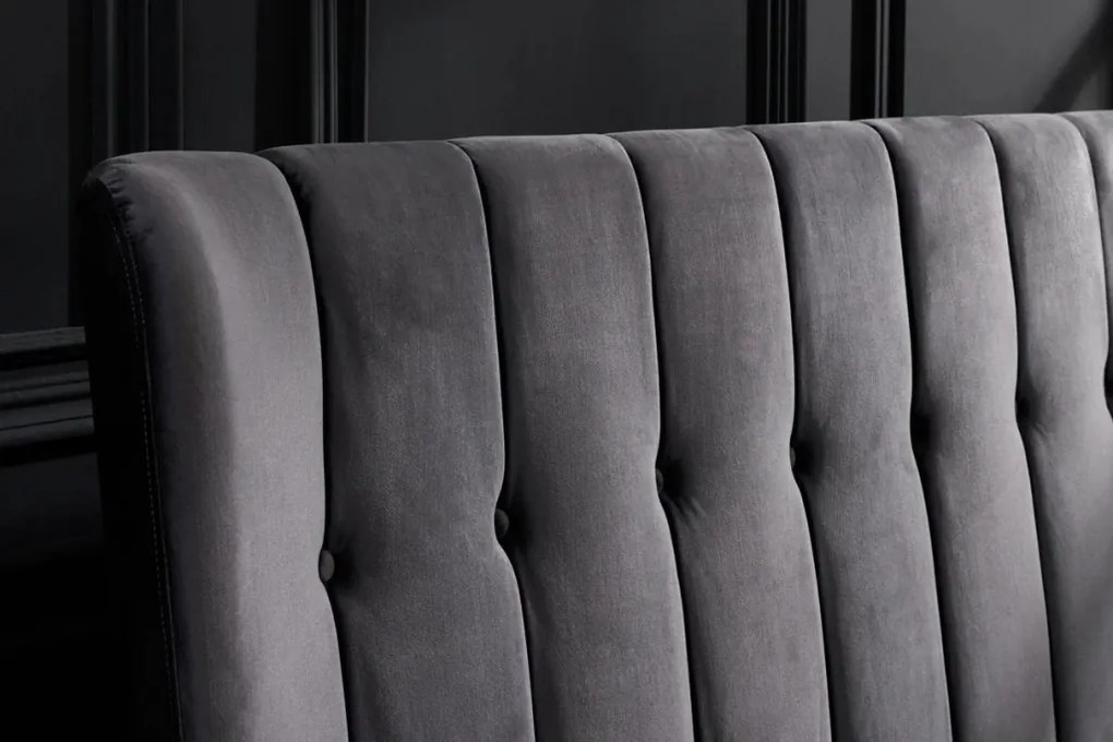 Pat dublu tapitat design modern Sixties 160x200cm, gri inchis A-6540995 VC