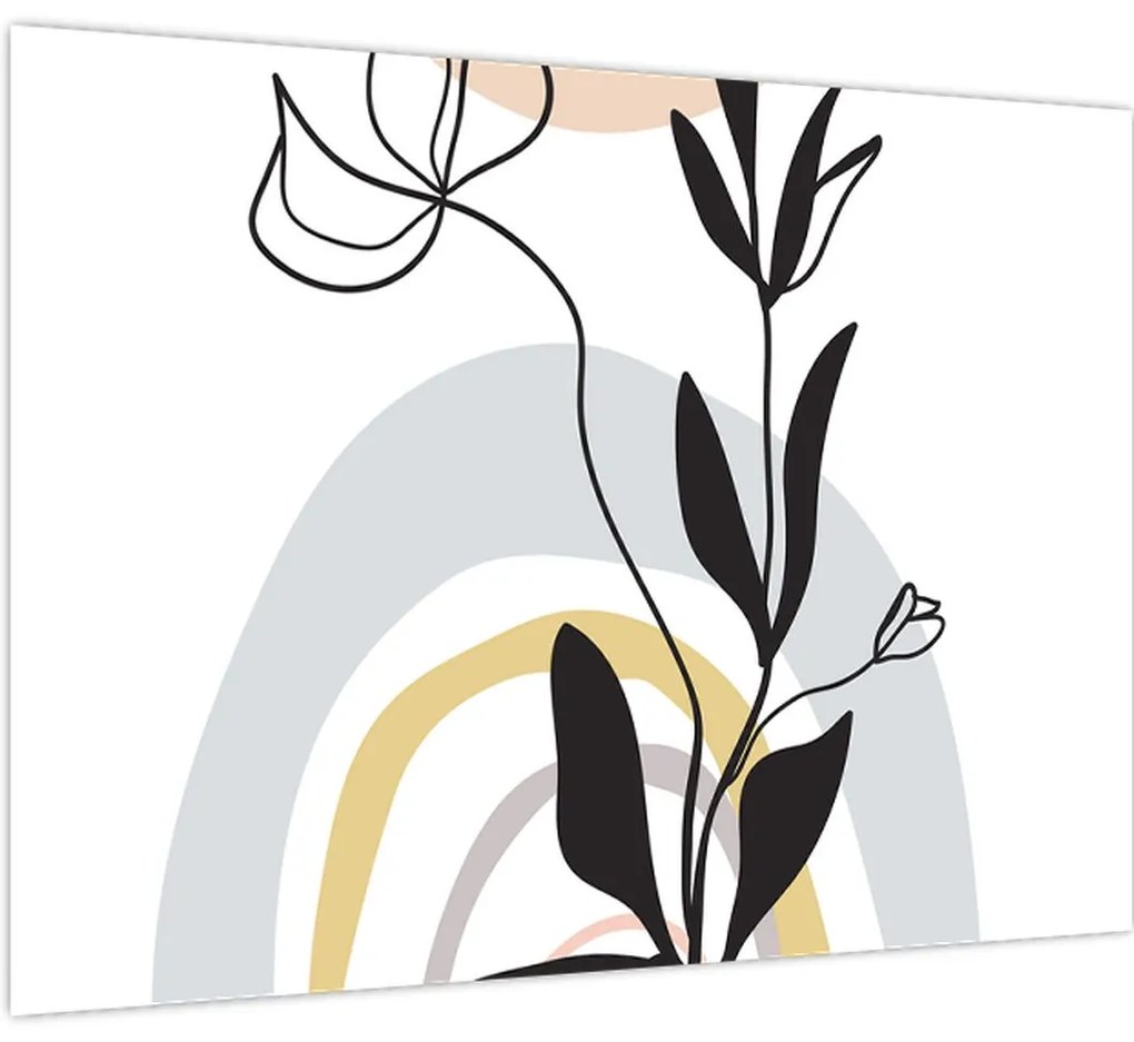 Tablou pe sticlă - Flori într-o vază N⁰1 (70x50 cm)