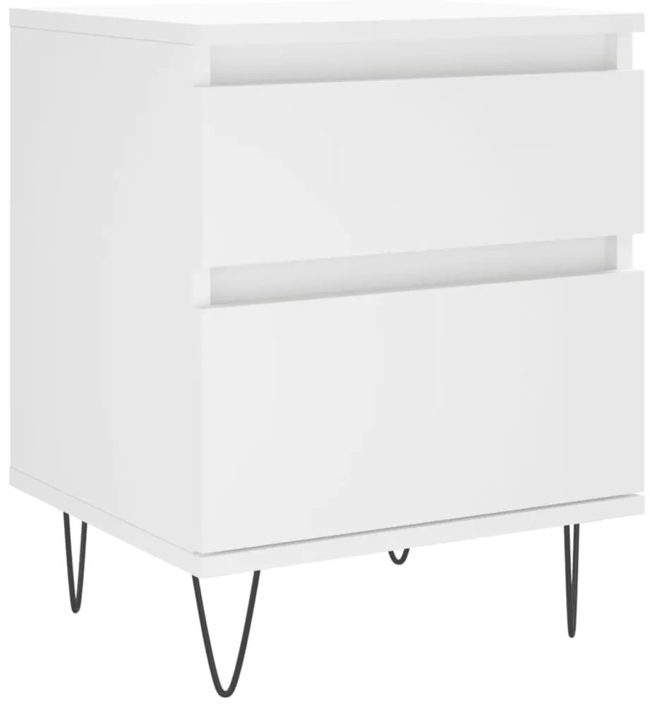 830668 vidaXL Noptieră, alb, 40x35x50 cm, lemn prelucrat