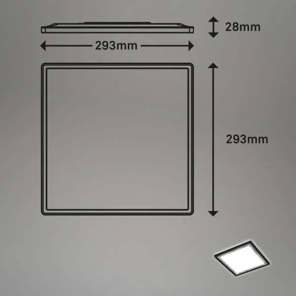 Briloner 7457-414 - Plafonieră LED SLIM 18W/230V 4000K 29x29 cm neagră