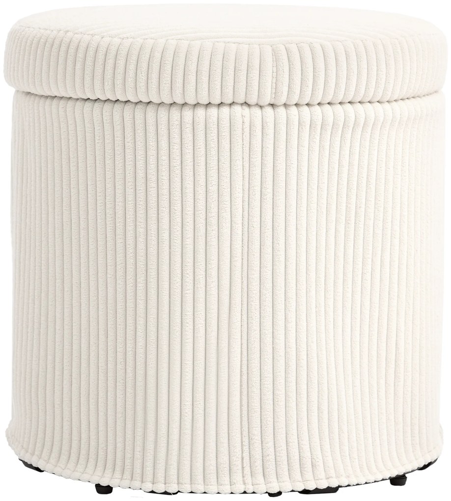 HOMCOM Pouf de depozitare 32 L, pouf pentru salon din catifea călită cu capac greutate maximă 120 kg, pentru hol, cameră, salon, bej | Aosom Romania