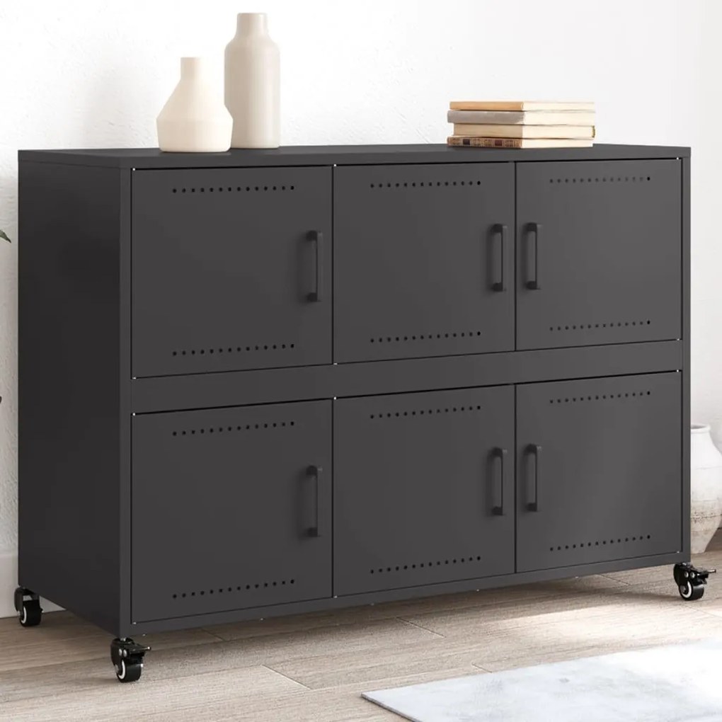 vidaXL Dulap, negru, 100,5x39x72 cm, oțel