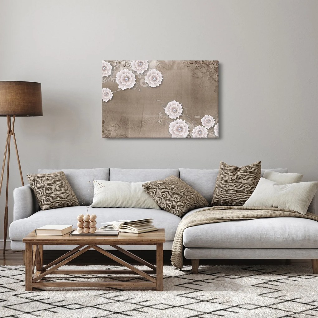 Tablou - Draperie cu flori (90x60 cm)