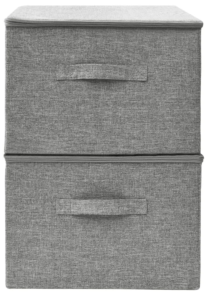 Cutii de depozitare 2 buc. gri 43x34x23 cm material textil 2, Gri, 1