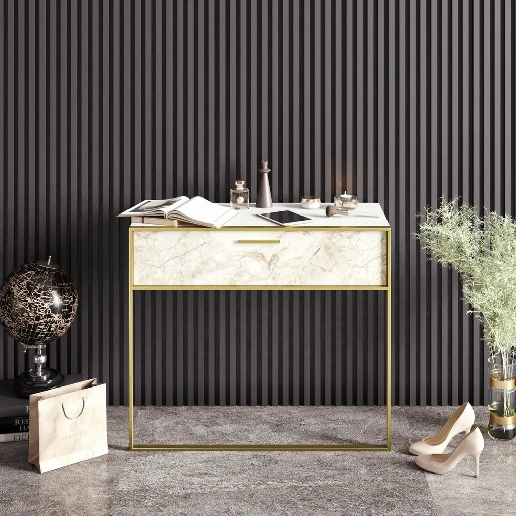 Masă decorativă Polka White