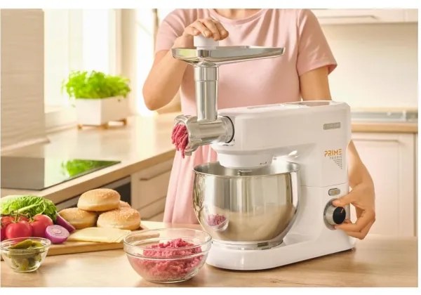 Sencor - Robot de bucătărie cu bol din oțel inoxidabil 1000W/230V alb